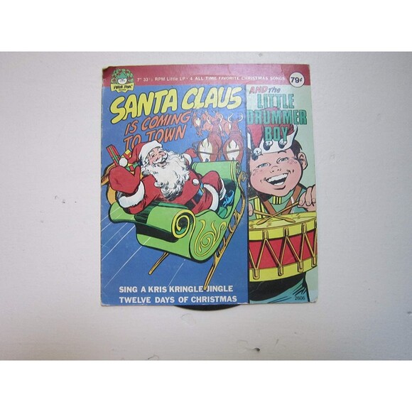 Santa Claus Is Coming to Town Little Drummer Boy Vinyl 7" EP Record vintage - Picture 1 of 2